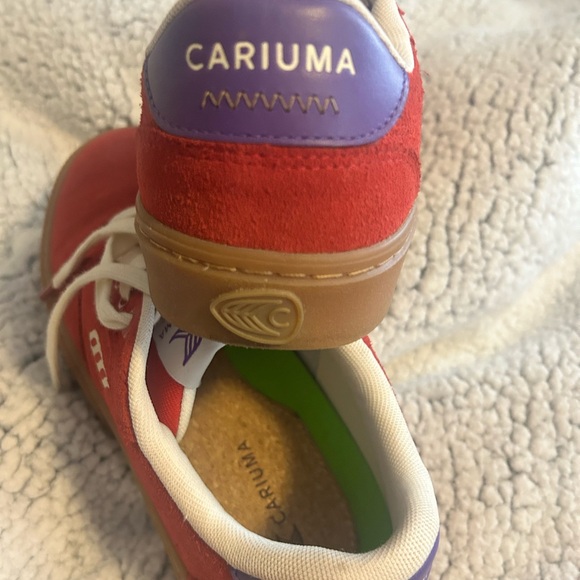 Cariuma Red suede Sneakers with White Accents - Picture 4 of 9